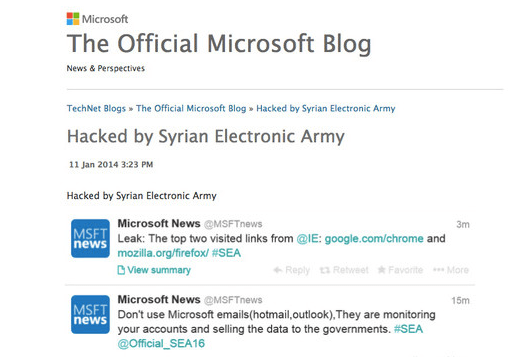 Microsoft Blog Syrian Electronic Army
