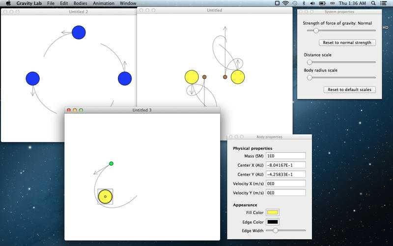 Create Planetary Systems on Your Mac Test Newton's Law of Gravity