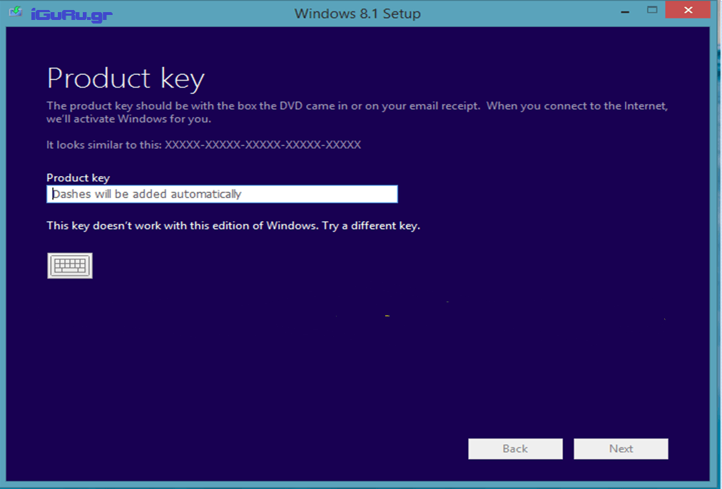 product key windows 8.1