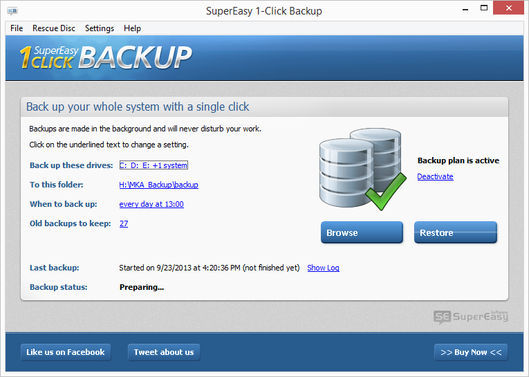 1-click backup