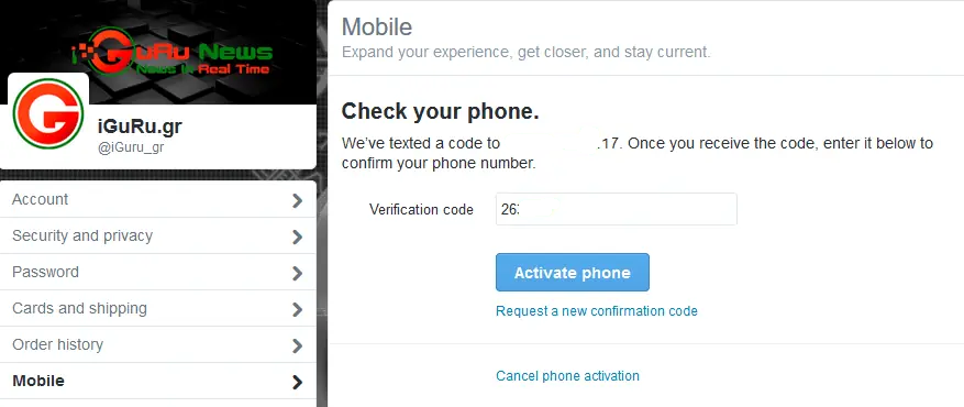 confirm your phone