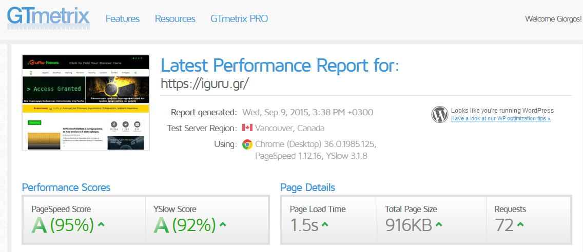 gtmetrix iguru