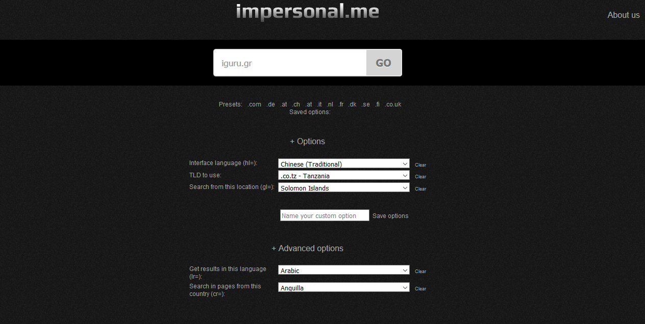 Impersonal google