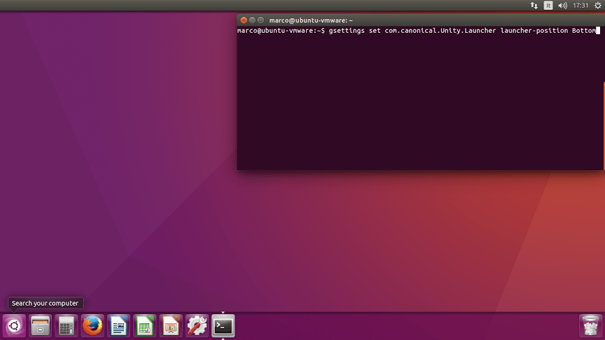 Ubuntu 16.04 LTS Unity 7 Launcher