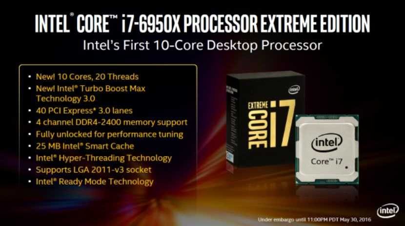 Intel 10 Core i7-6950X Extreme Edition