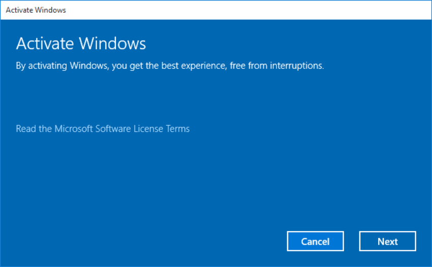 Windows 10 activated