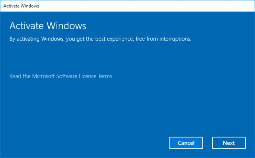 Windows 10 activated