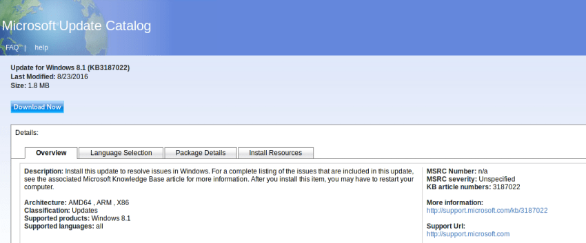 Microsoft Update Catalog