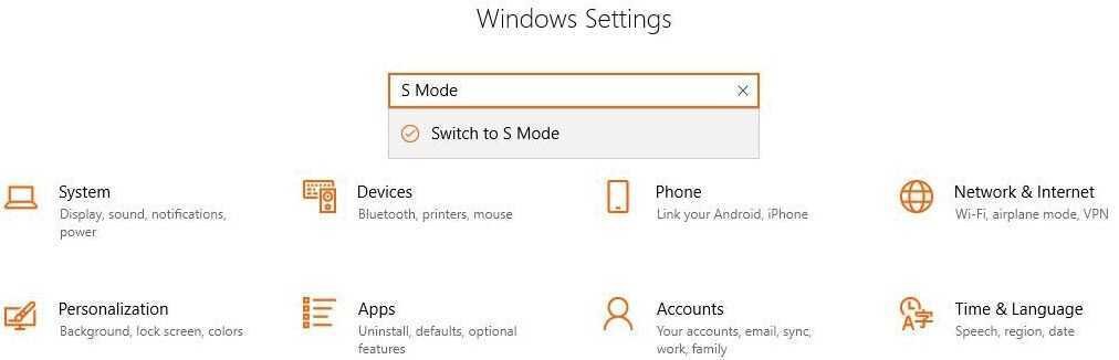 Windows 10 S Mode