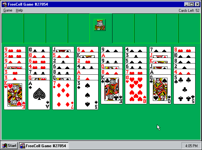 FreeCell, Microsoft, solitaire