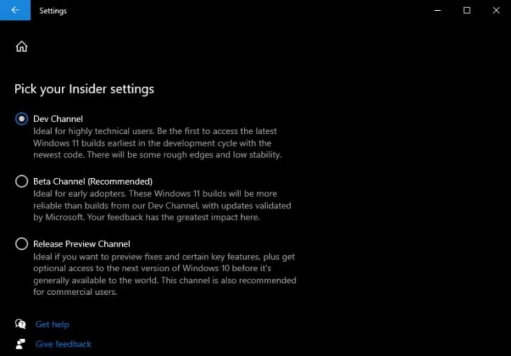 insider settings