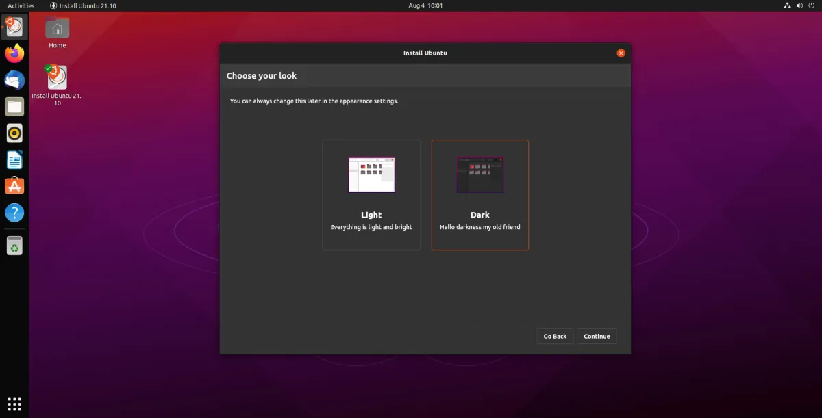 ubuntu install light dark