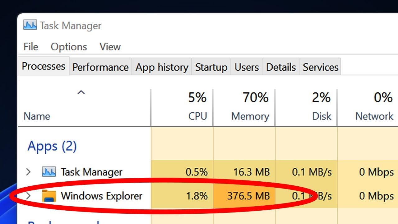 windows 11 file explorer high memory