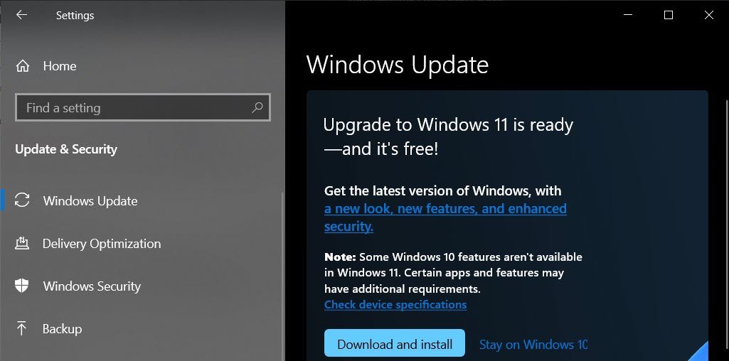 11 windows update