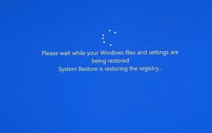 windows restore please wait
