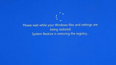 windows restore please wait