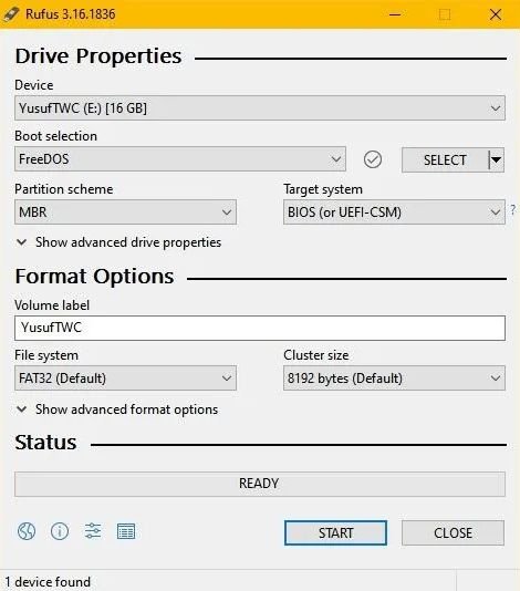 bootable usb for bios
