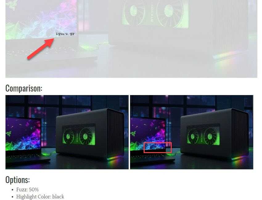 online image comparison