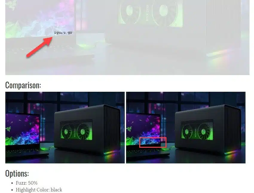 online image comparison