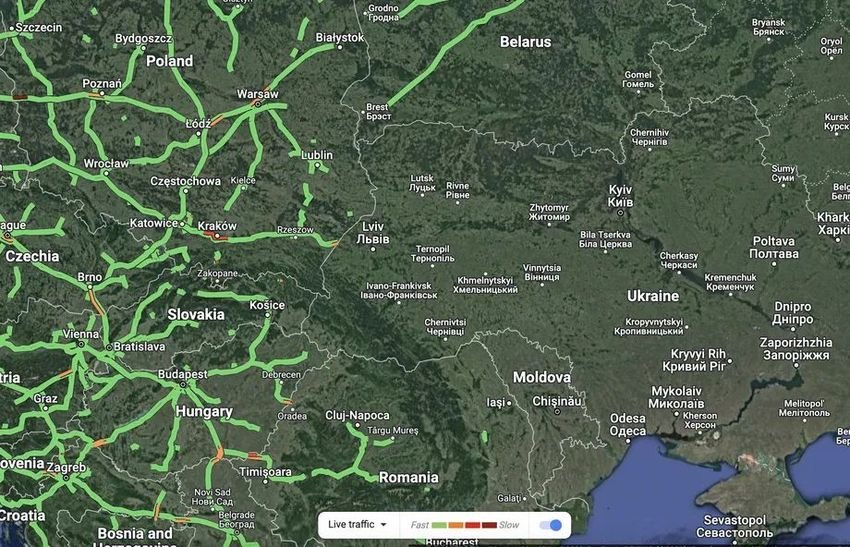 google maps traffic ukraine