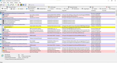 autoruns sysinternals windows