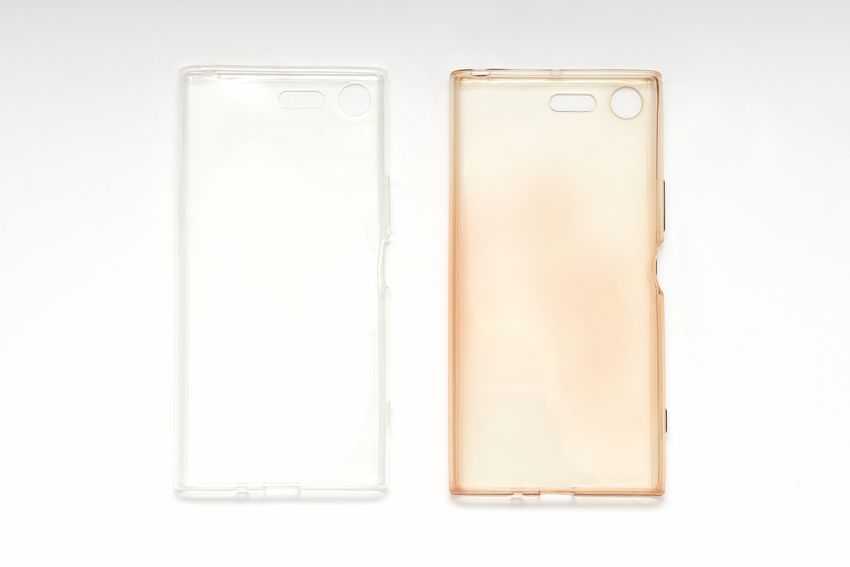 yellow transparent case smartphone phone