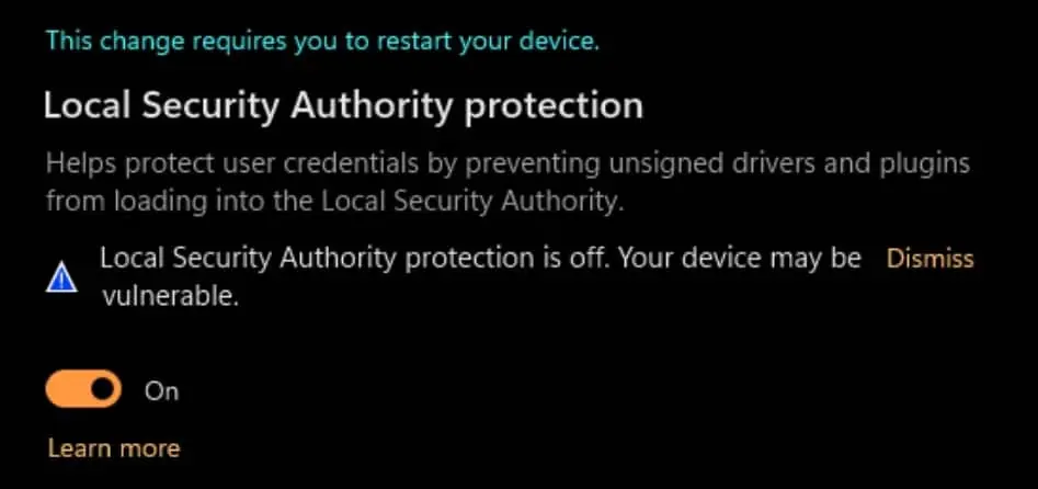 lsa error