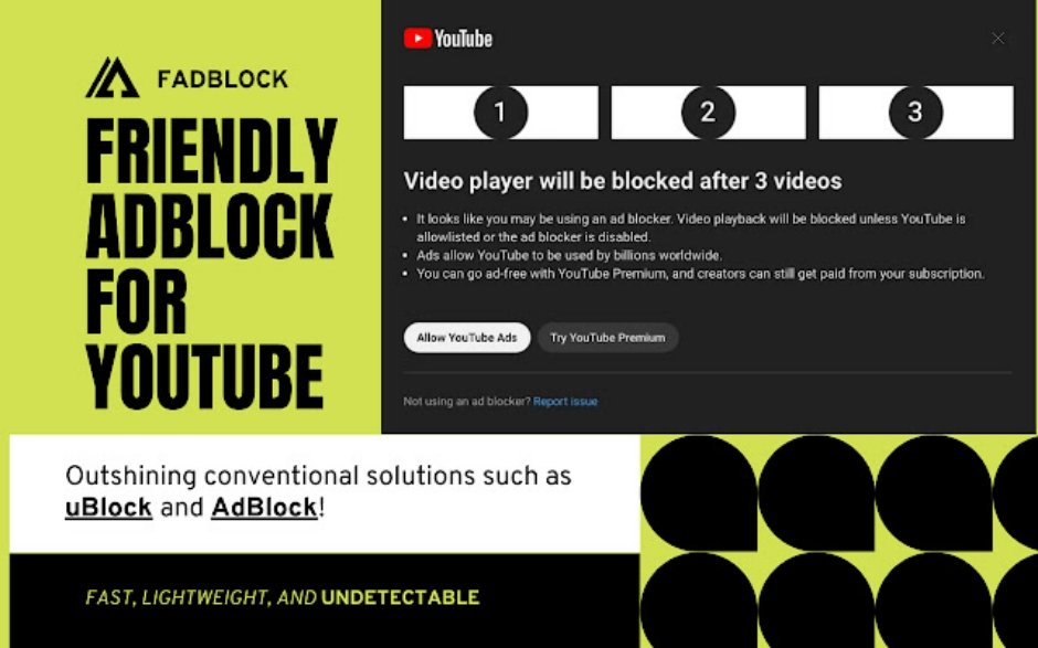 fadblock friendly adblock for youtube
