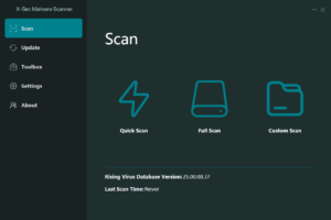x sec malware scanner capture