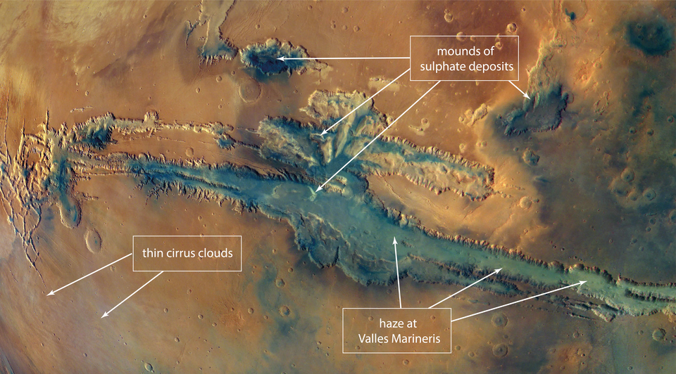 close up of valles marineris from global mars colour mosaic annotated article