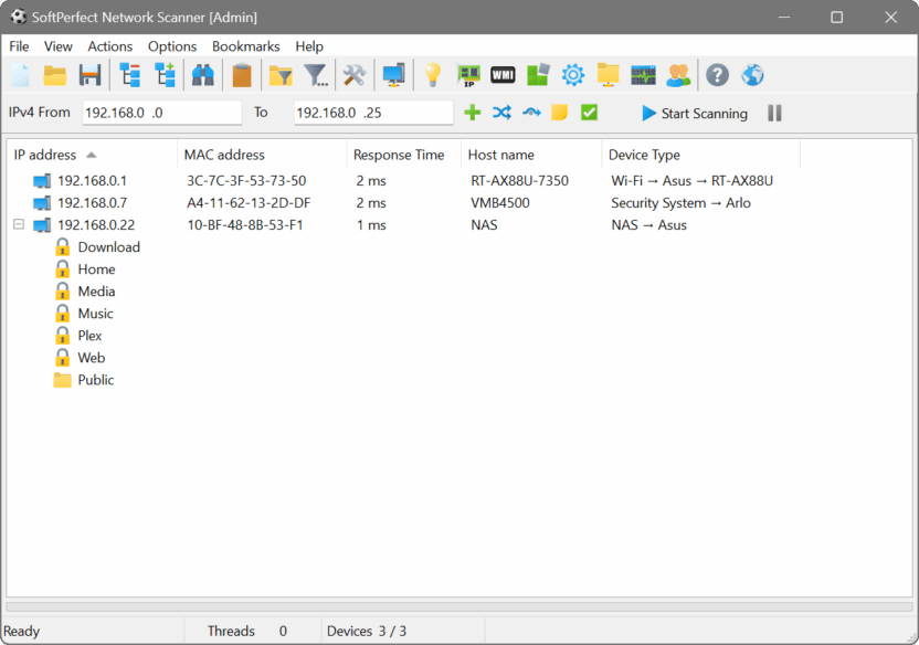 softperfect network scanner