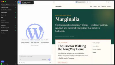 wordpress studio agentic ui